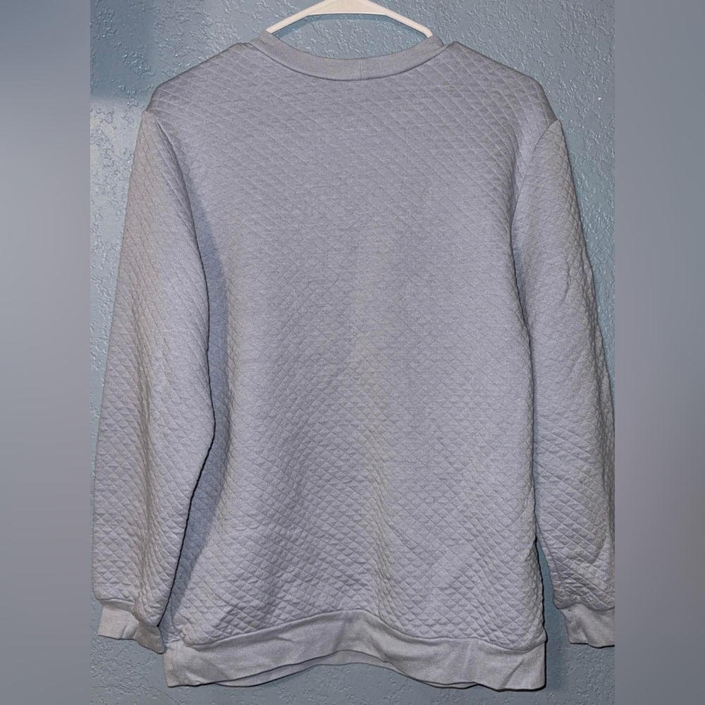 Blair Quilted Crewneck Sweater in Periwinkle